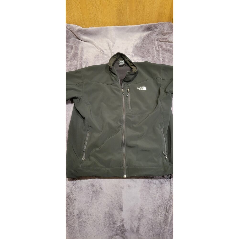 The North Face Apex Jacket Mens XXL Black Softshell Full Zip Windproof Coat
